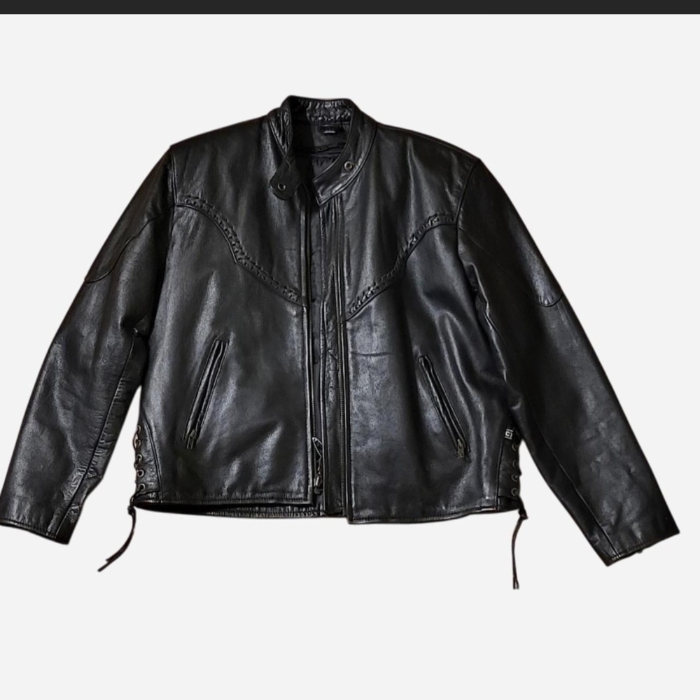 Others Follow Men's Black Leather Jacket